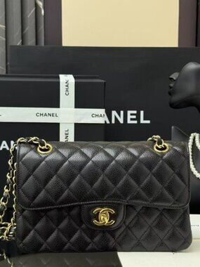 Chanel Classic Cavier Gold Leather Bag